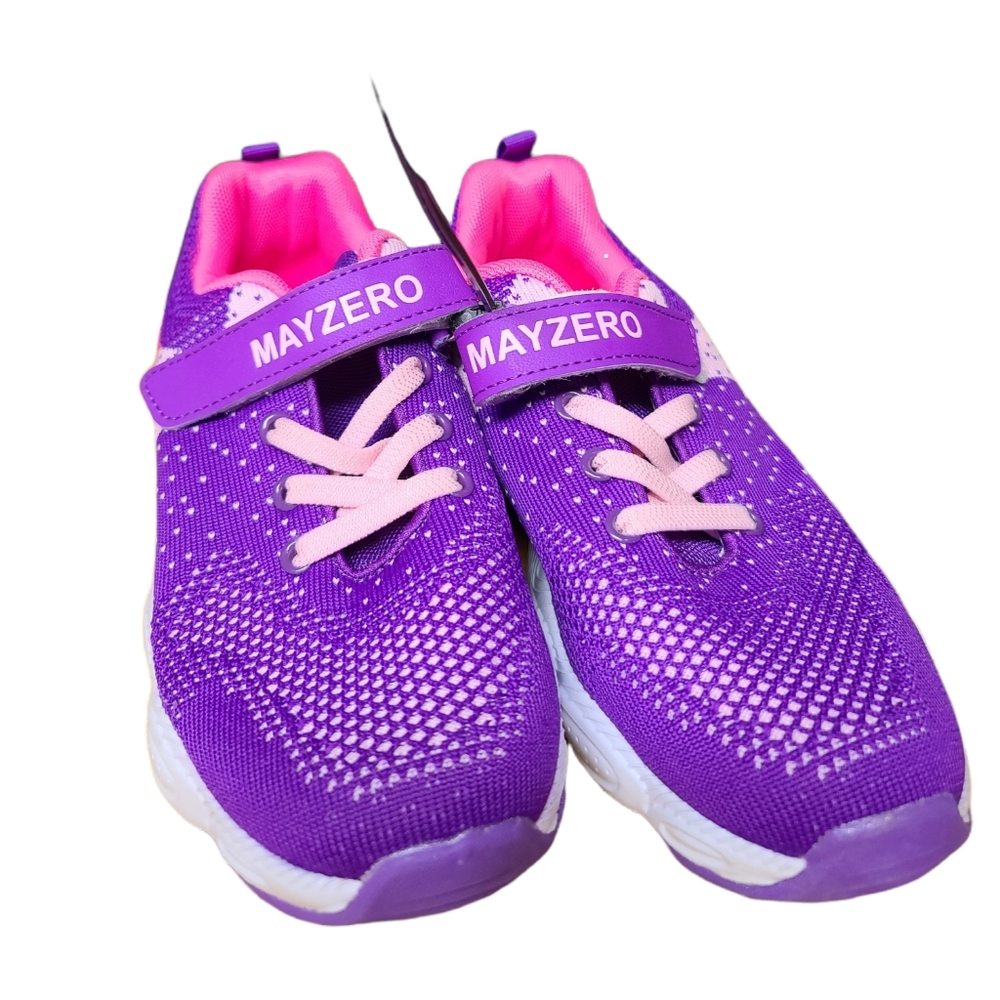 Mayzero Women's Size 36 (5.5) Purple And Pink Athletic Velcro Tennis Shoes